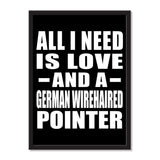 All I Need Is Love And A German Wirehaired Pointer - Portrait Frame Photo Tile