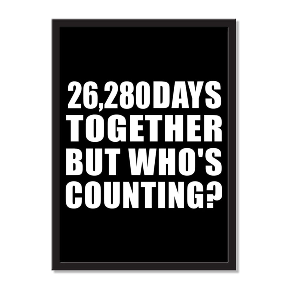 72nd Anniversary 26,280 Days Together But Who's Counting - Portrait Frame Photo Tile