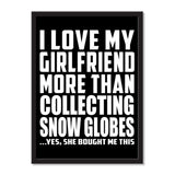 I Love My Girlfriend More Than Collecting Snow Globes ...She Bought Me This - Portrait Frame Photo Tile