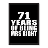 71 Years Of Being Mrs Right - Portrait Frame Photo Tile
