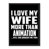 I Love My Wife More Than Animation ...Yes, She Bought Me This - Portrait Frame Photo Tile