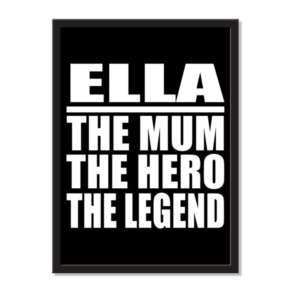 Ella The Mum The Hero The Legend - Portrait Frame Photo Tile