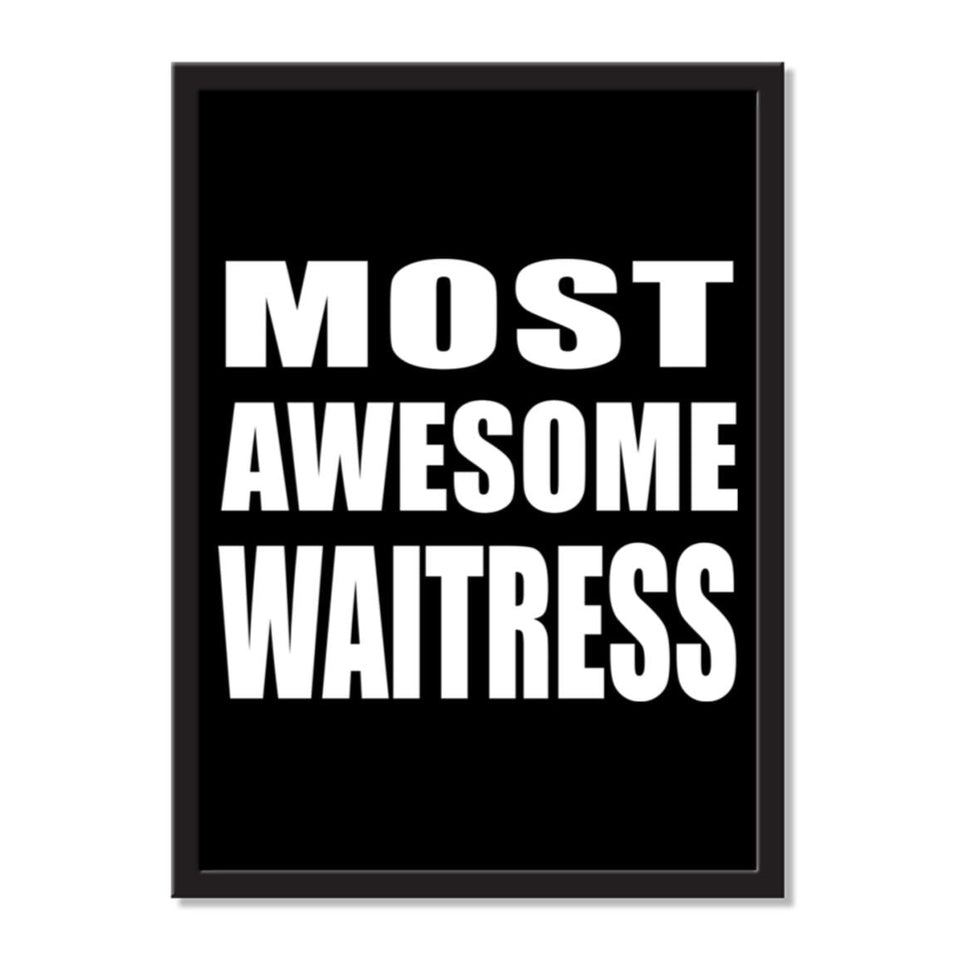 Most Awesome Waitress - Portrait Frame Photo Tile