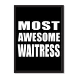 Most Awesome Waitress - Portrait Frame Photo Tile