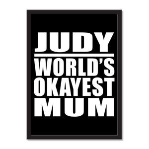 Judy World's Okayest Mum - Portrait Frame Photo Tile