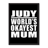 Judy World's Okayest Mum - Portrait Frame Photo Tile
