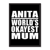 Anita World's Okayest Mum - Portrait Frame Photo Tile