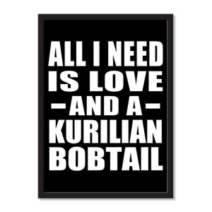 All I Need Is Love And A Kurilian Bobtail - Portrait Frame Photo Tile