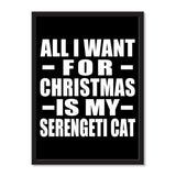 All I Want For Christmas Is My Serengeti Cat - Portrait Frame Photo Tile