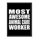Most Awesome Animal Care Worker - Portrait Frame Photo Tile