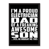 I'm A Proud Electrician Dad Of A Freaking Awesome Son, He Bought Me This - Portrait Frame Photo Tile