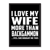 I Love My Wife More Than Backgammon ...Yes, She Bought Me This - Portrait Frame Photo Tile