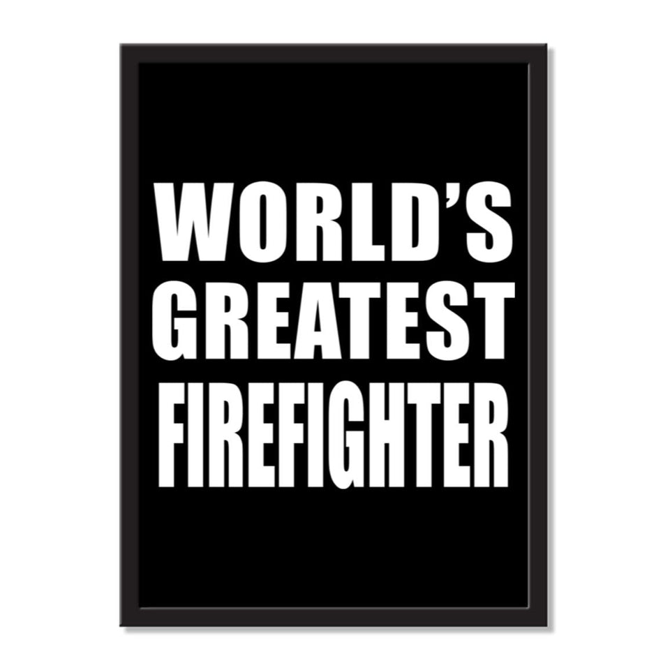 World's Greatest Firefighter - Portrait Frame Photo Tile