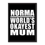 Norma World's Okayest Mum - Portrait Frame Photo Tile