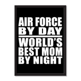 Air Force By Day World's Best Mom By Night - Portrait Frame Photo Tile