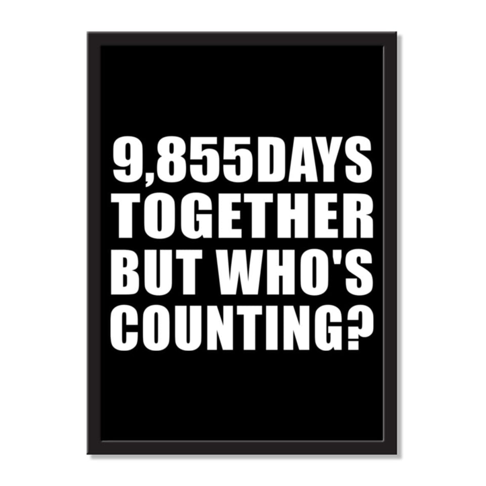 27th Anniversary 9,855 Days Together But Who's Counting - Portrait Frame Photo Tile
