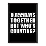 27th Anniversary 9,855 Days Together But Who's Counting - Portrait Frame Photo Tile
