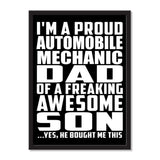 I'm A Proud Automobile Mechanic Dad Of A Freaking Awesome Son, He Bought Me This - Portrait Frame Photo Tile