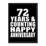 72 Years & Counting Happy Anniversary - Portrait Frame Photo Tile