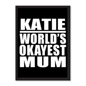 Katie World's Okayest Mum - Portrait Frame Photo Tile
