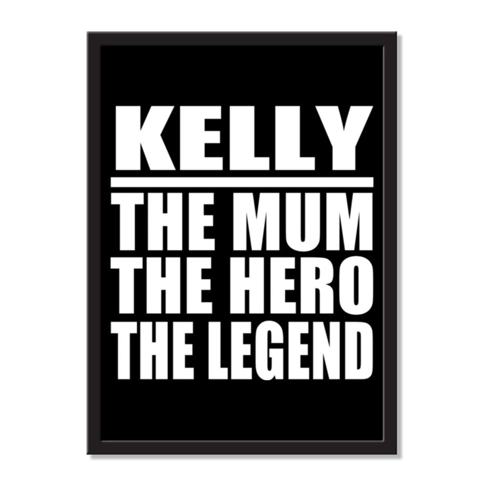 Kelly The Mum The Hero The Legend - Portrait Frame Photo Tile