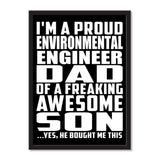 I'm A Proud Environmental Engineer Dad Of A Freaking Awesome Son, He Bought Me This - Portrait Frame Photo Tile
