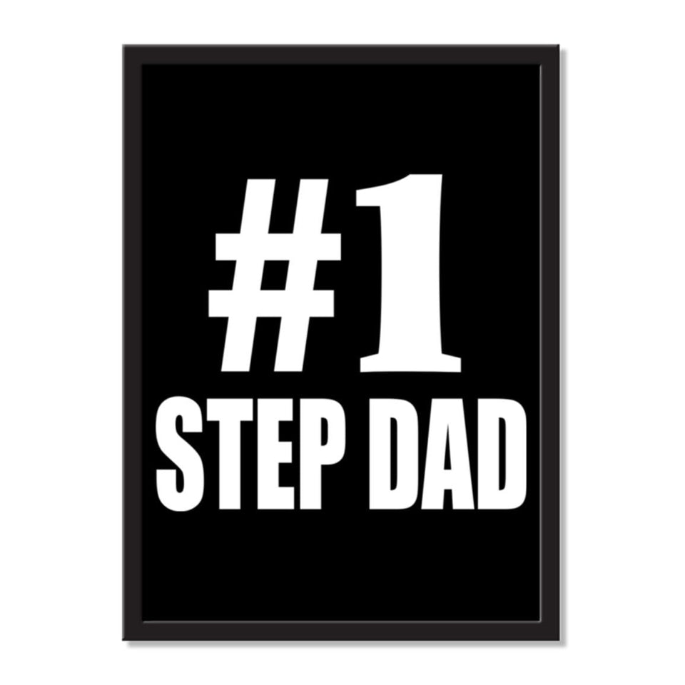 Number One #1 Step Dad - Portrait Frame Photo Tile