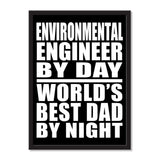 Environmental Engineer By Day World's Best Dad By Night - Portrait Frame Photo Tile