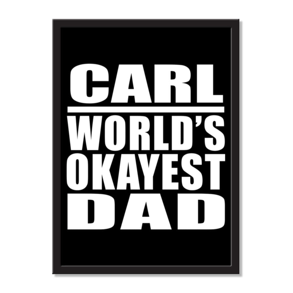 Carl World's Okayest Dad - Portrait Frame Photo Tile