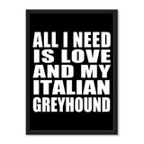All I Need Is Love And My Italian Greyhound - Portrait Frame Photo Tile