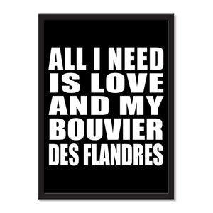 All I Need Is Love And My Bouvier Des Flandres - Portrait Frame Photo Tile