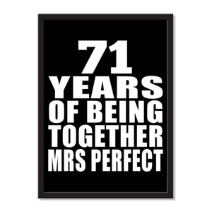 71 Years Of Being Together Mrs Perfect - Portrait Frame Photo Tile