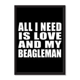 All I Need Is Love And My Beagleman - Portrait Frame Photo Tile