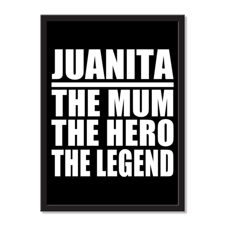Juanita The Mum The Hero The Legend - Portrait Frame Photo Tile