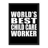 World's Best Child Care Worker - Portrait Frame Photo Tile
