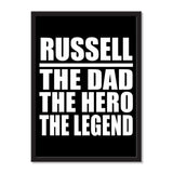 Russell The Dad The Hero The Legend - Portrait Frame Photo Tile