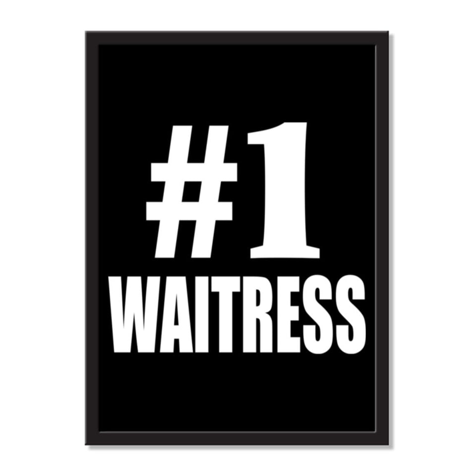 Number One #1 Waitress - Portrait Frame Photo Tile
