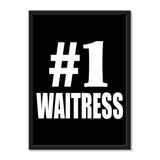 Number One #1 Waitress - Portrait Frame Photo Tile