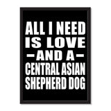 All I Need Is Love And A Central Asian Shepherd Dog - Portrait Frame Photo Tile