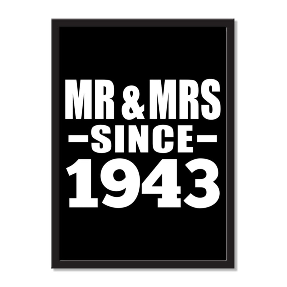 Mr & Mrs Since 1943 - Portrait Frame Photo Tile