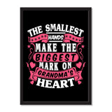 The Smallest Hands Make The Biggest Mark On Grandma's Heart - Portrait Frame Photo Tile