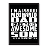 I'm A Proud Mechanic Dad Of A Freaking Awesome Son, He Bought Me This - Portrait Frame Photo Tile
