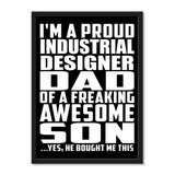 I'm A Proud Industrial Designer Dad Of A Freaking Awesome Son, He Bought Me This - Portrait Frame Photo Tile