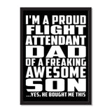 I'm A Proud Flight Attendant Dad Of A Freaking Awesome Son, He Bought Me This - Portrait Frame Photo Tile