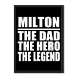 Milton The Dad The Hero The Legend - Portrait Frame Photo Tile