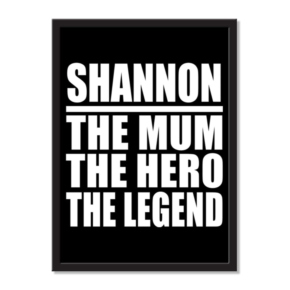 Shannon The Mum The Hero The Legend - Portrait Frame Photo Tile