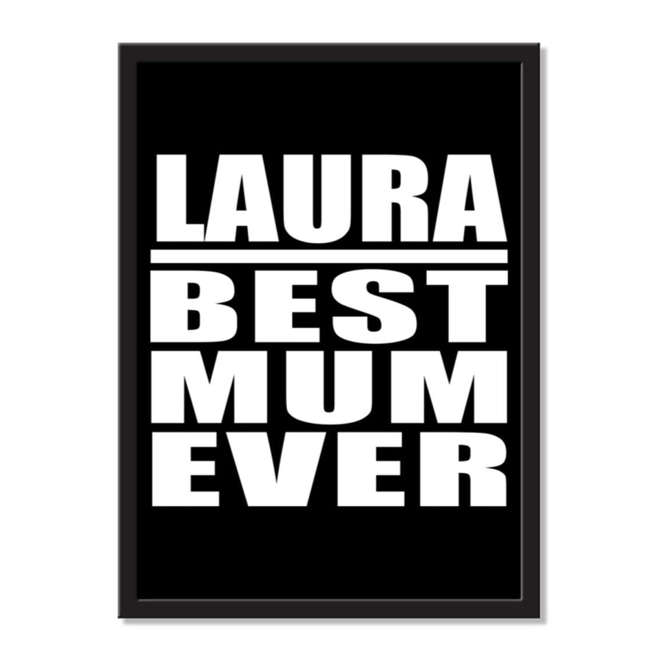 Laura Best Mum Ever - Portrait Frame Photo Tile