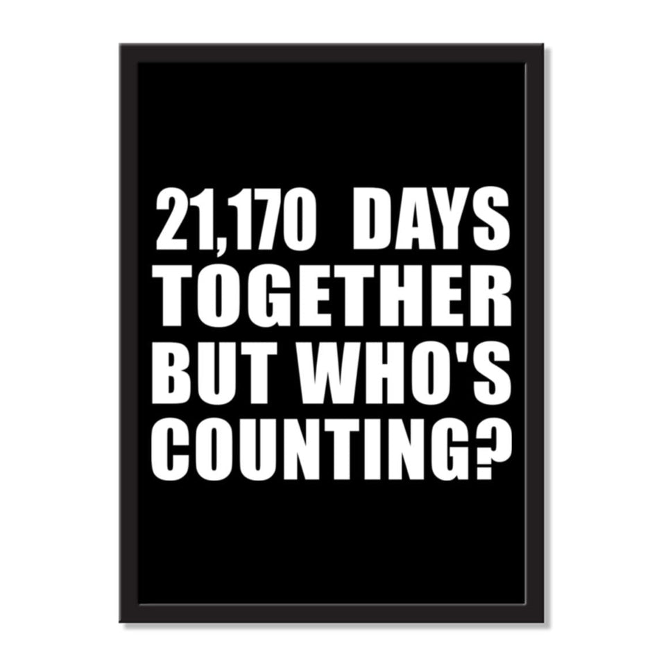 58th Anniversary 21,170 Days Together But Who's Counting - Portrait Frame Photo Tile