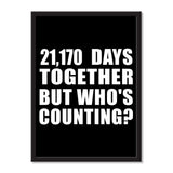 58th Anniversary 21,170 Days Together But Who's Counting - Portrait Frame Photo Tile