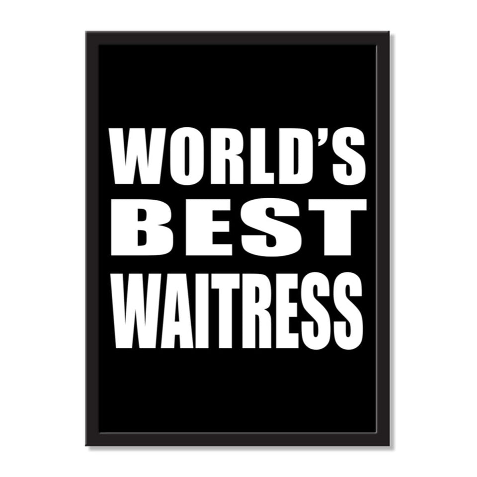 World's Best Waitress - Portrait Frame Photo Tile